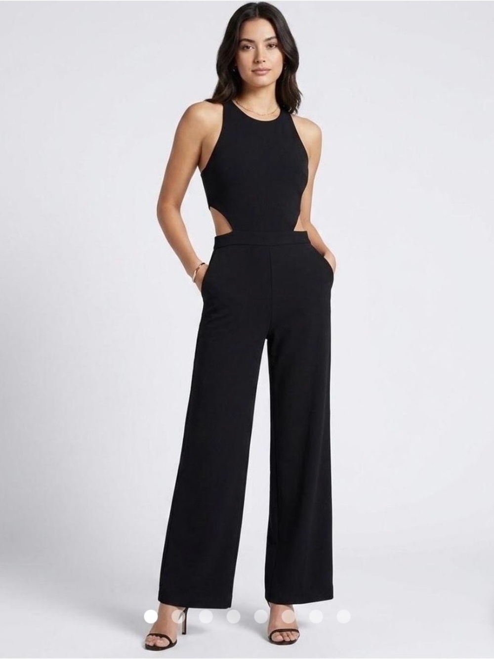 Express Black Wide-Leg Cutout Jumpsuit